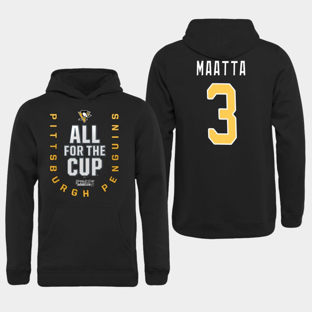 Men NHL Pittsburgh Penguins #3 Maatta black All for the Cup Hoodie->pittsburgh penguins->NHL Jersey